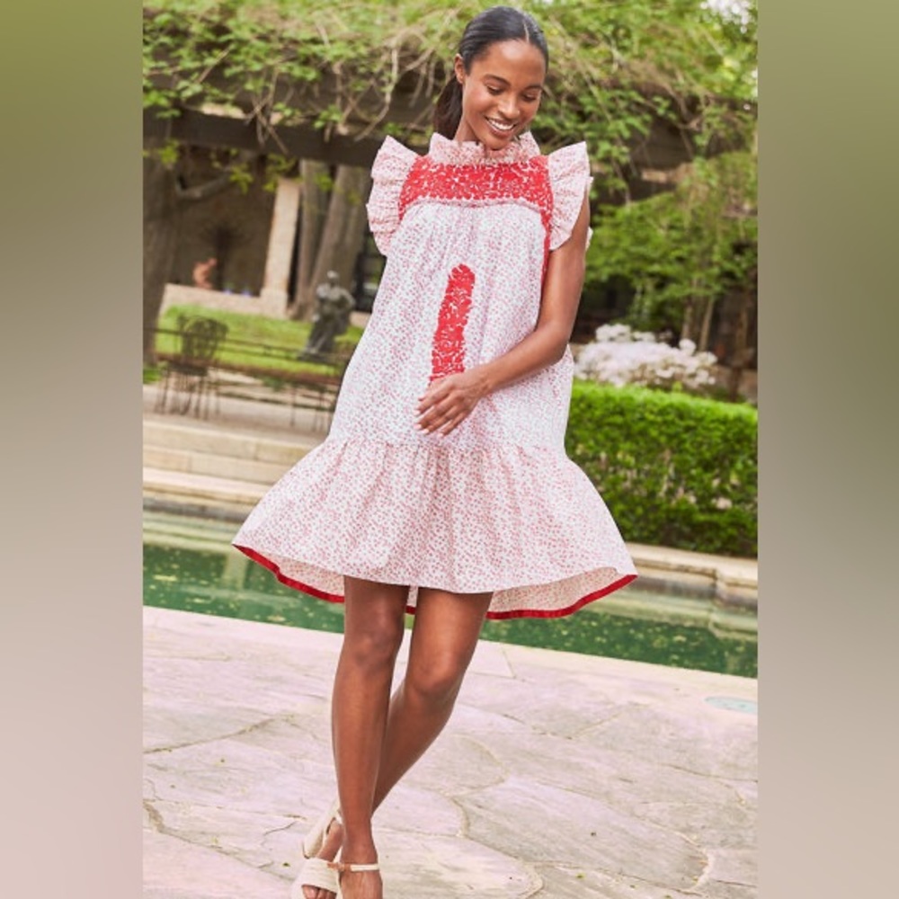 Mi Golondrina Olivia Jardin de Mayo Embroidered Red Dress